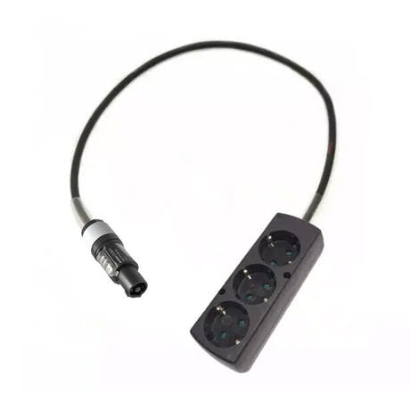 Adaptador powerCON gris - Schuko 3 Enchufe - 1 metro