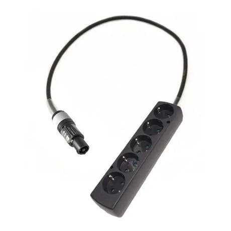 Adaptador powerCON gris - Schuko 5 Enchufe - 1 metro
