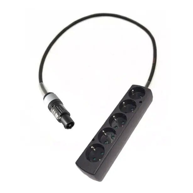 Adaptador powerCON gris - Schuko 5 Enchufe - 1 metro