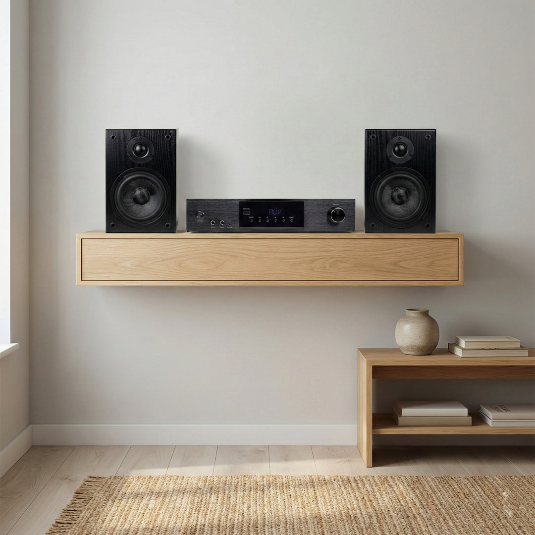 SoundMate HBS-05 Altavoces de Estantería & Amplificador HiFi