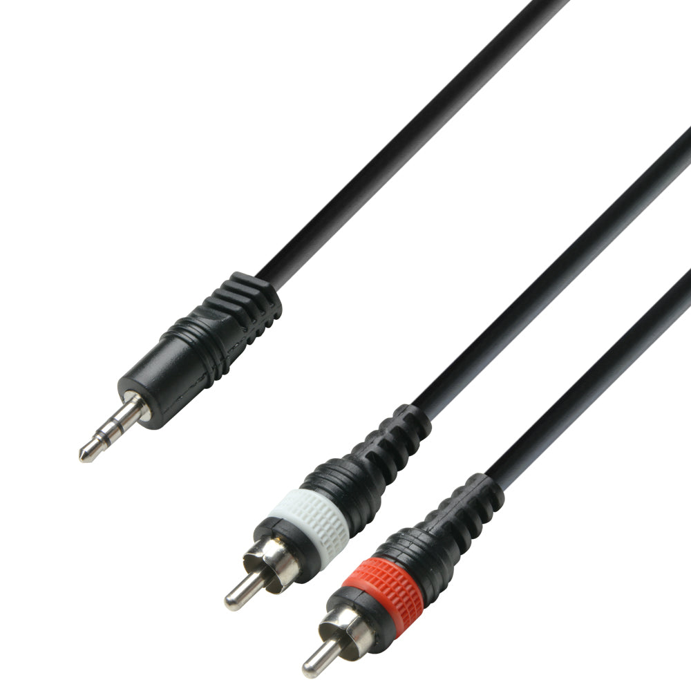 Cable Adaptador 3,5mm Jack Estéreo a 2 x RCA Phono (3 mtr)