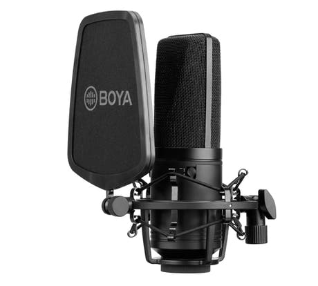 Boya M800 Micrófono de estudio con soporte y filtro antipop