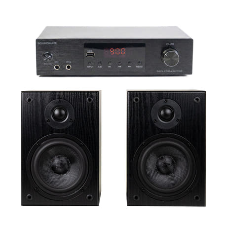 SoundMate HBS-05 Altavoces de Estantería & Amplificador Bundle