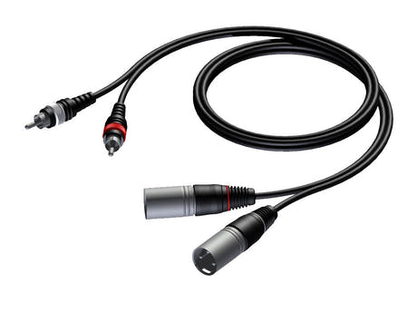 ProCab signalkabel 2 x XLR>2 x RCA - 1,5 m