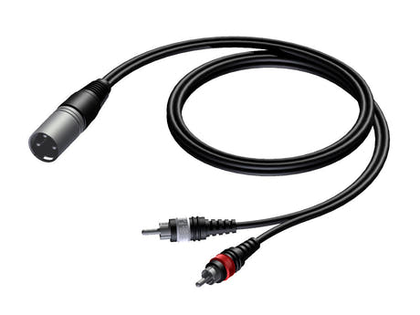 ProCab signalkabel XLR han > 2 x RCA - 3 m