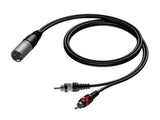 ProCab signalkabel XLR han > 2 x RCA - 3 m
