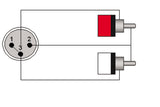 ProCab signalkabel XLR han > 2 x RCA - 3 m