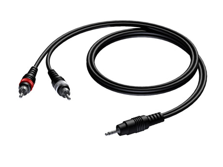 ProCab MiniJack 3,5 mm stereo > 2 x RCA - 5 meter