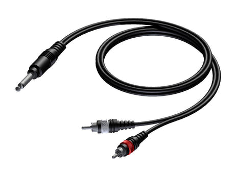 ProCab Jack mono > 2 x RCA - 3 meter