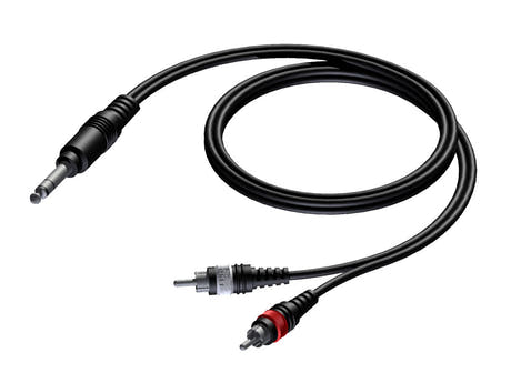ProCab Jack stereo > 2 x RCA - insert-kabel 3 meter