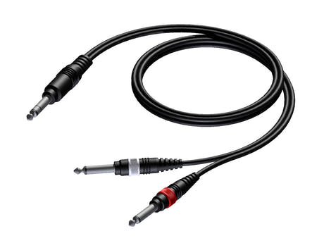 ProCab Jack stereo > 2 x Jack - insert-kabel 1,5 meter