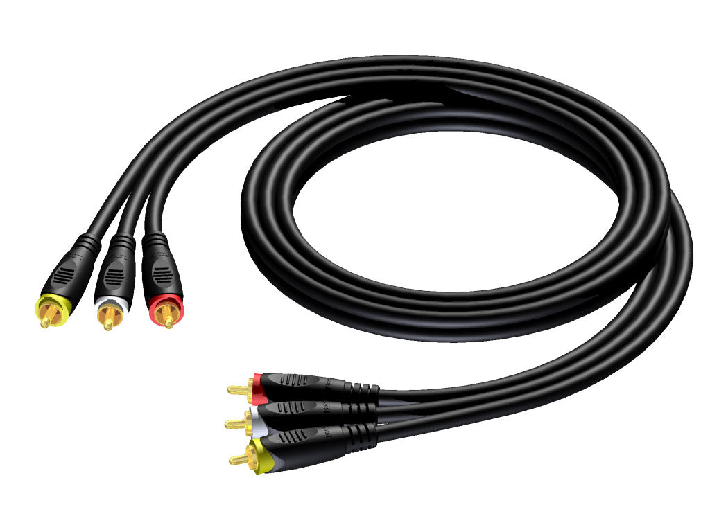 ProCab 3 x RCA macho > 3 x RCA macho 1,5 metros