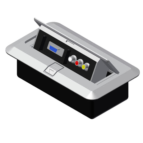 ProCab Caja de suelo 3 x RCA hembra y SVGA, gris