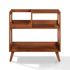 Crosley Asheville Medium Pladespillerbord med Vinylopbevaring – Walnut