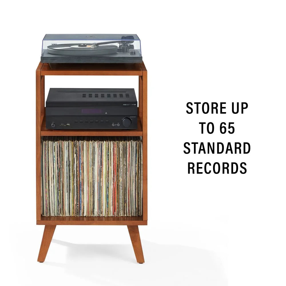 Mesa pequeña para Tocadiscos Crosley Asheville con almacenamiento para vinilos – Walnut