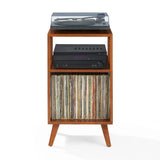 Mesa pequeña para Tocadiscos Crosley Asheville con almacenamiento para vinilos – Walnut