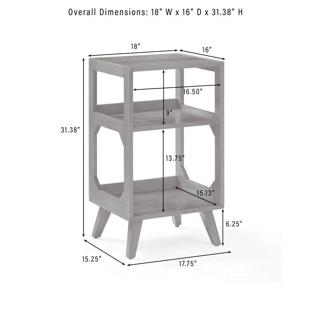 Mesa pequeña para Tocadiscos Crosley Asheville con almacenamiento para vinilos – Walnut