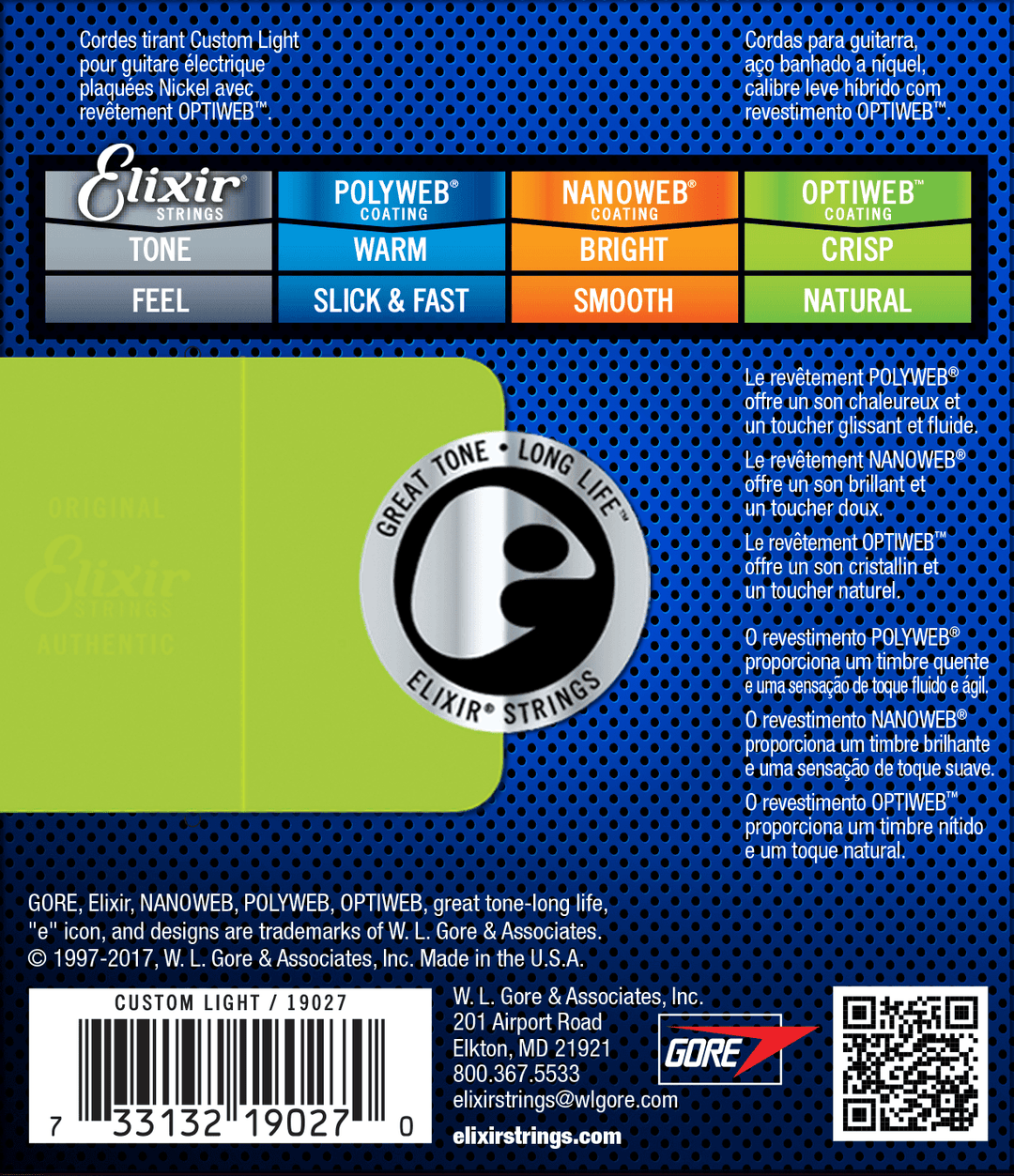 Elixir Optiweb Cuerdas de Guitarra (Custom Light, 09-46)