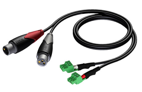 ProCab 2 x XLR hembra > 2 x bloque de terminales 3P 3,81mm, 5 m