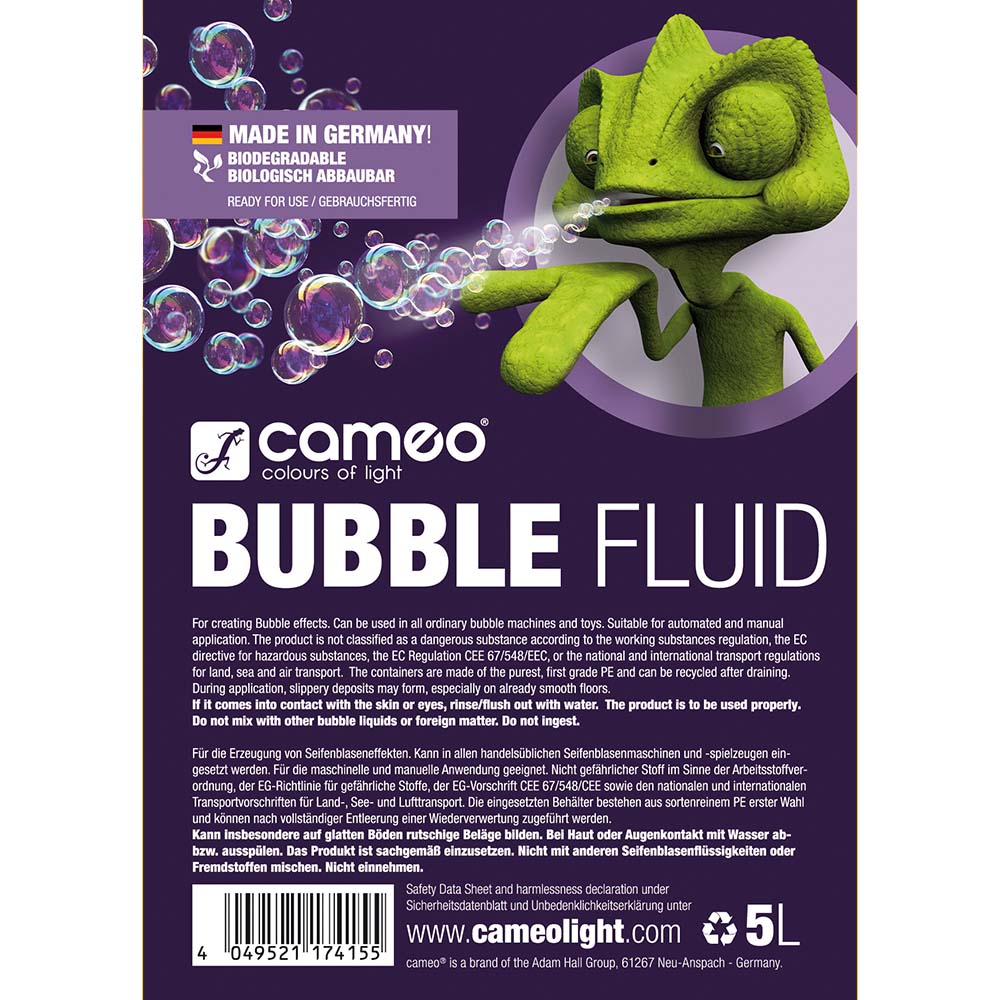 Cameo BOBLEVÆSKE 5 L - Líquido especial para hacer burbujas de jabón 5 L