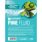 Cameo FINE FLUID 5 L - Líquido de haze para efecto de neblina de muy baja densidad y tiempo de suspensión muy largo 5 L