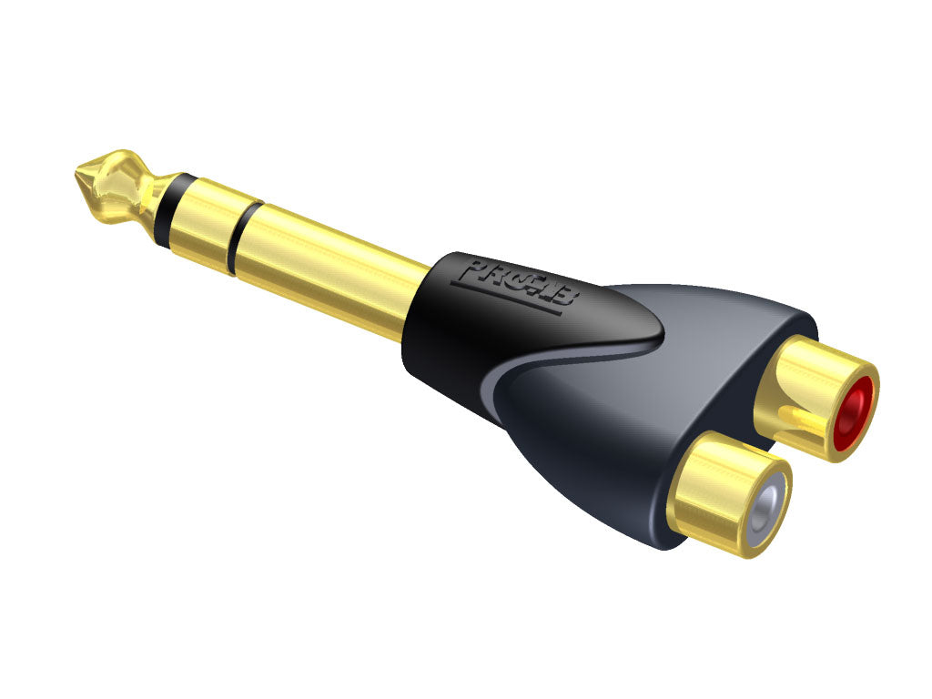 ProCab adaptor jack stereo han > 2 x RCA hun L/R