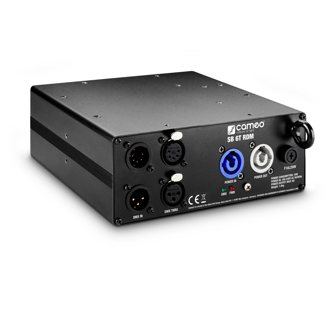 Cameo SB 6 T RDM - Splitter/booster DMX/RDM de 6 salidas con conectores de 3 y 5 pines