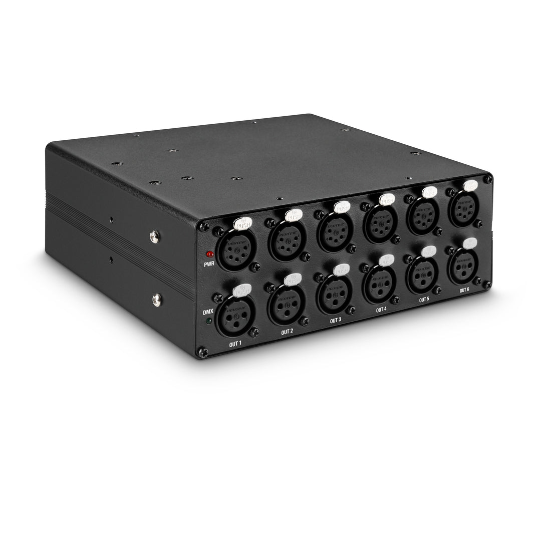 Cameo SB 6 T RDM - Splitter/booster DMX/RDM de 6 salidas con conectores de 3 y 5 pines