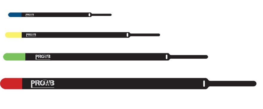 ProCab Kabelbinder velcro 20x600 mm, sort/grøn 10 styk