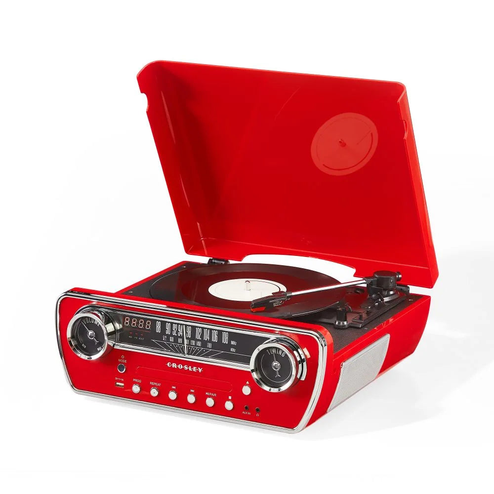 Tocadiscos Crosley Powel CR6047A 7 en 1 con Bluetooth, CD y radio