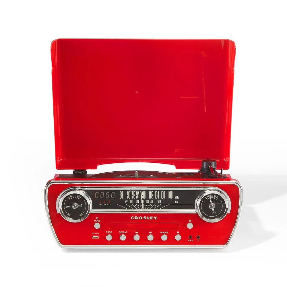 Tocadiscos Crosley Powel CR6047A 7 en 1 con Bluetooth, CD y radio