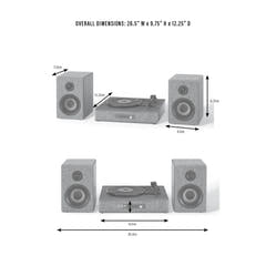 Tocadiscos Crosley Arya con altavoces, Gray
