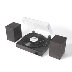Crosley Zane Tocadiscos con altavoces, Negro