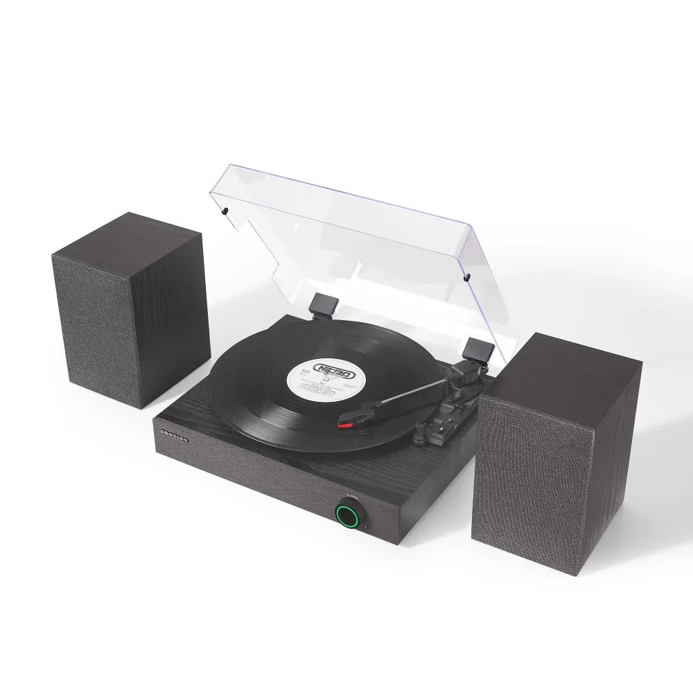 Crosley Zane Tocadiscos con altavoces, Negro
