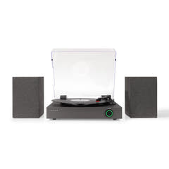 Crosley Zane Tocadiscos con altavoces, Negro