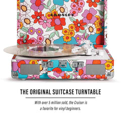 Crosley Cruiser Plus Tocadiscos Bluetooth bidireccional (Groovy Floral)