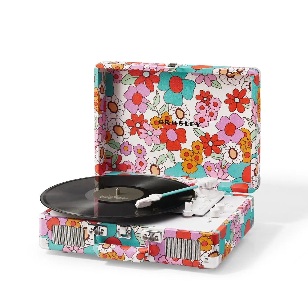 Crosley Cruiser Plus Tocadiscos Bluetooth bidireccional (Groovy Floral)