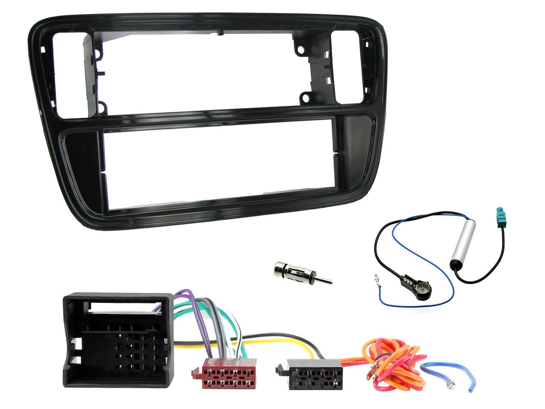 1-DIN KIT para Mii, Citigo y Up (Negro Mate)