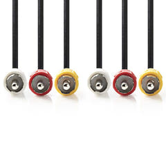 Cable de video compuesto, 3 x RCA macho /3 x RCA macho, 1.5 m.