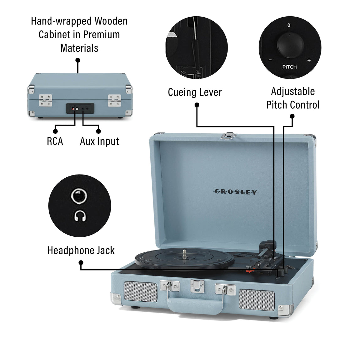 Crosley Cruiser Plus Tocadiscos Bluetooth bidireccional (Turmalina)