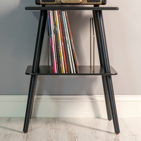Crosley - Manchester Mueble para tocadiscos (Negro)