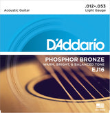 Daddario EJ16 Phosphor Bronze Guitar Strings (Light 12-53)