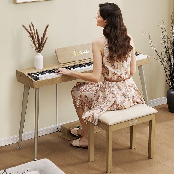 Donner Bench Banqueta para piano beige