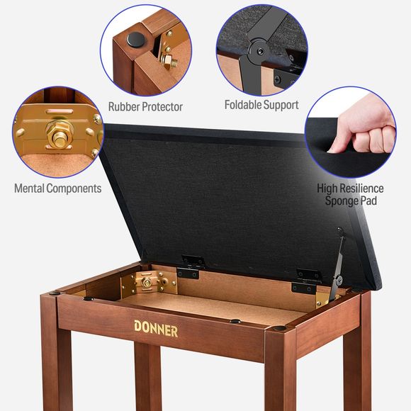 Donner Bench banqueta para piano marrón