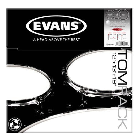 Evans EC2S Skin Pack Standard Set Clear - 12", 13", 16"