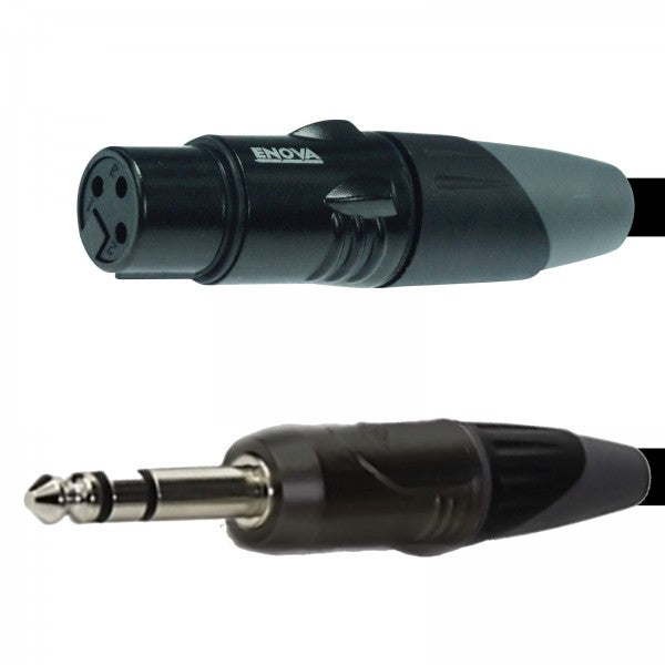 Enova Cable de micrófono XLR hembra a jack estéreo 10 metros