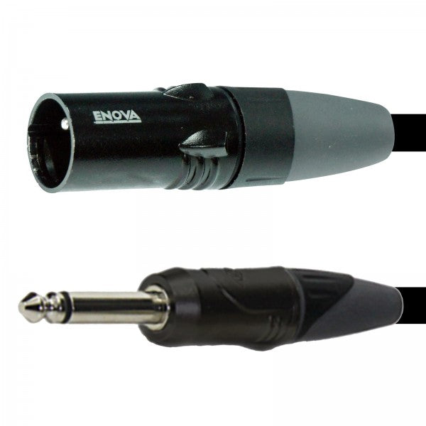 Enova mikrofonkabel XLR han til mono jack 1 meter