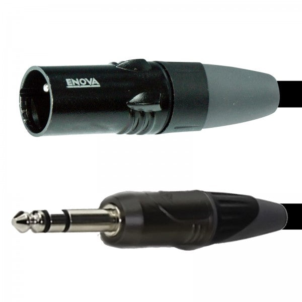 Enova mikrofonkabel XLR han til stereo jack 10 meter