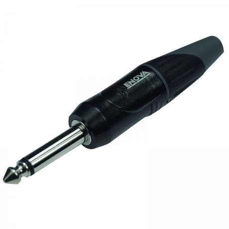 Enova mono jack kabelstik 1/4", sort hus