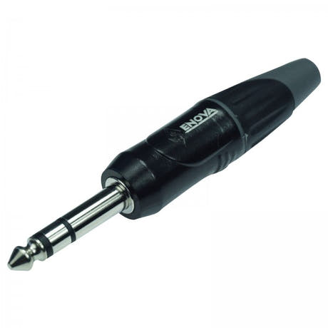 Enova stereo jack kabelstik 1/4", sort hus